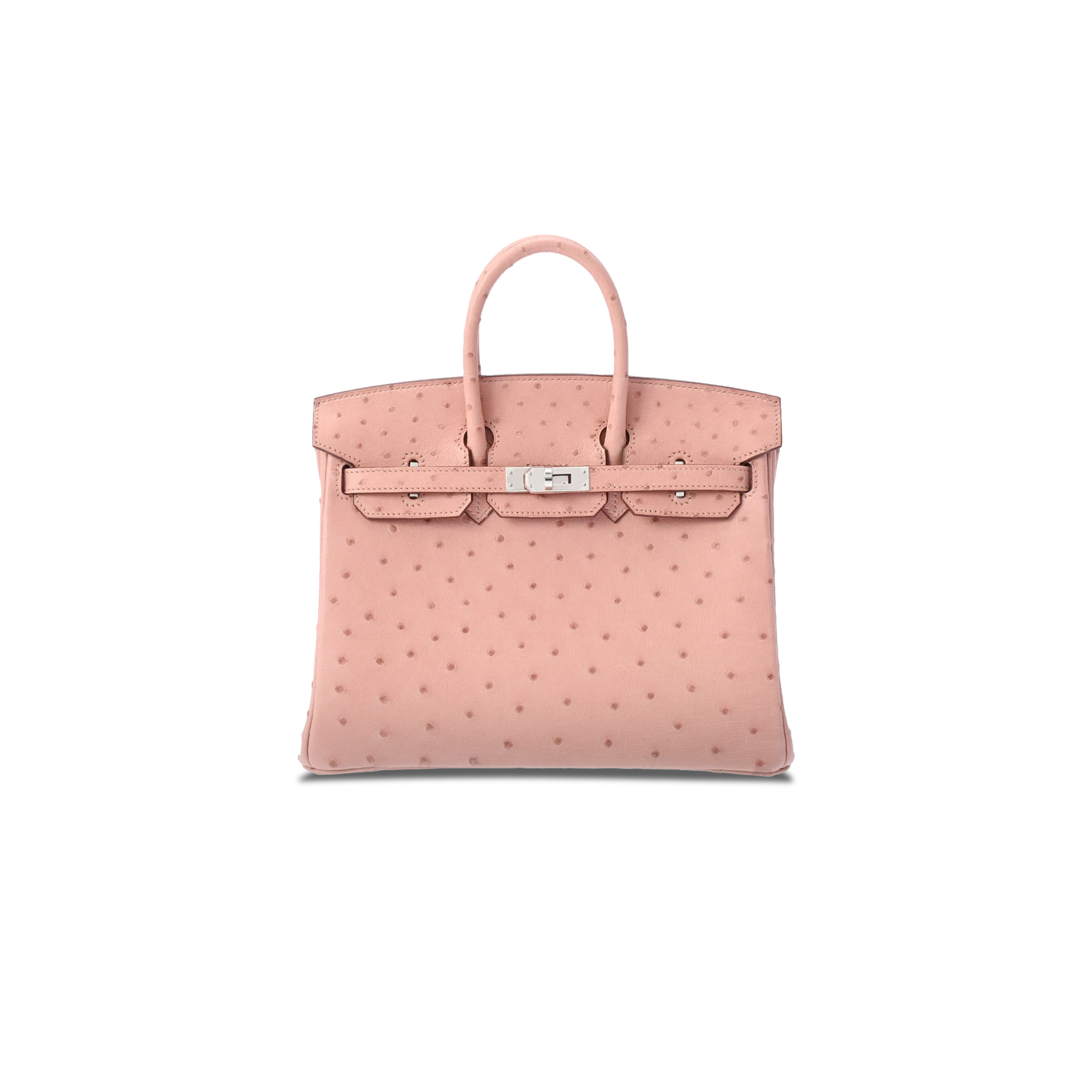 H**mes master birkin 25 ostrich porcelain powder silver buckle h041944ck81 (25*20*13cm)